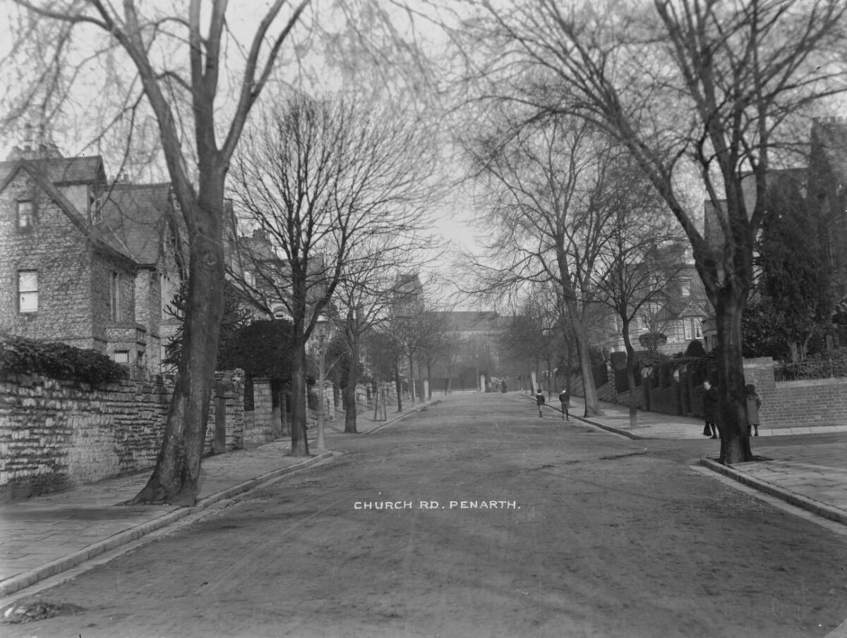 Church Road, Penarth, around 1905, before Belle Vue Park was laid out
