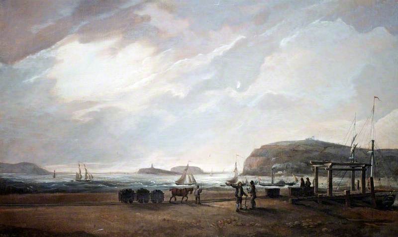 Alexander Wilson's 1833 painting of Penarth Head with the old medieval church on the summit