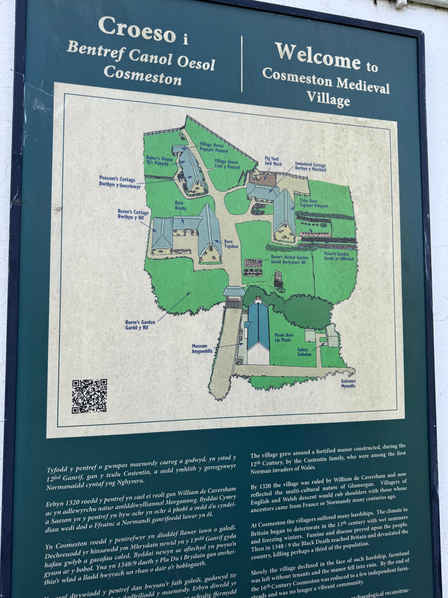 Map at the entrance to Cosmeston Medieval Village