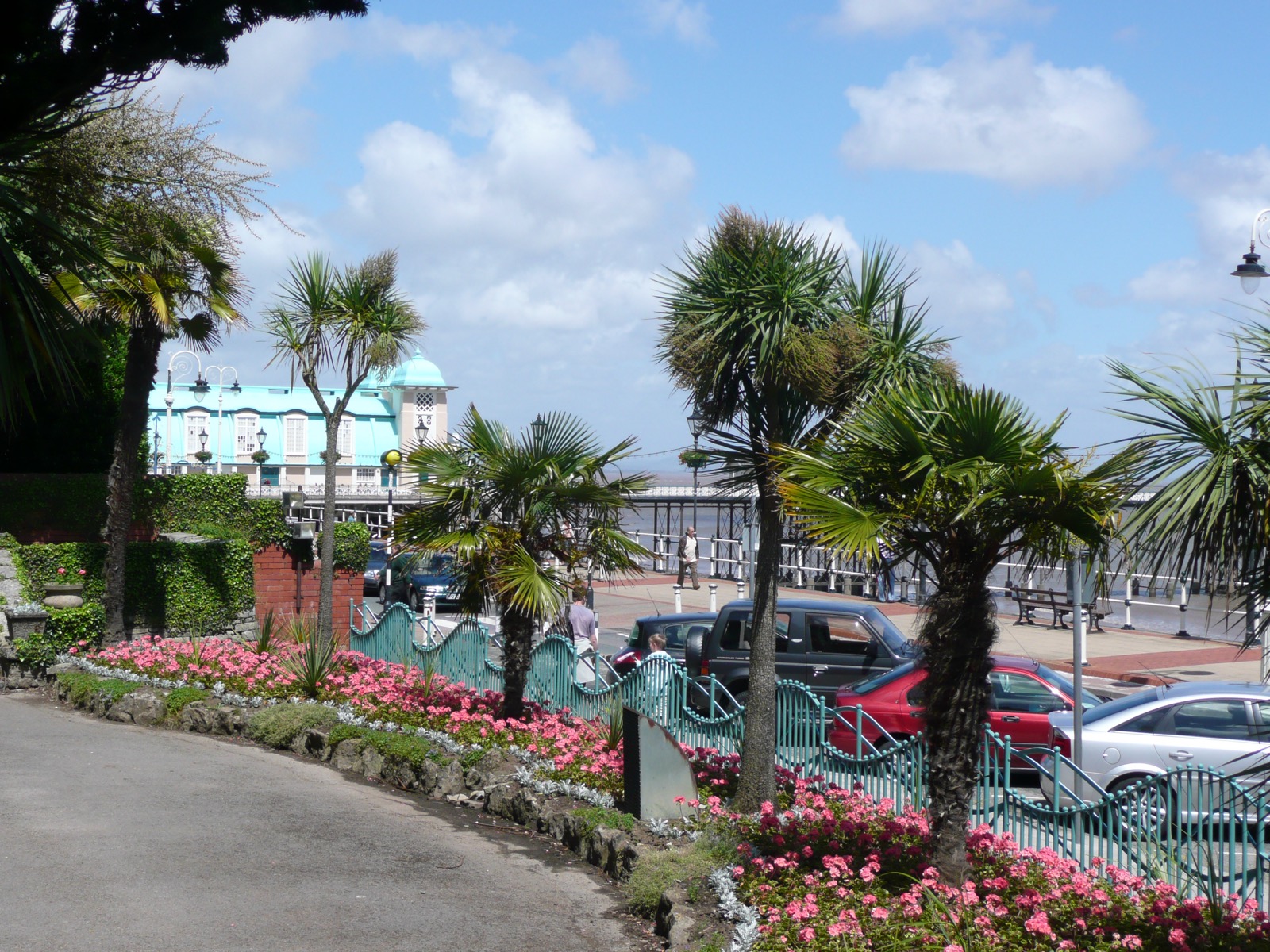 Italian Gardens Penarth in 2008 with the seafront beyond