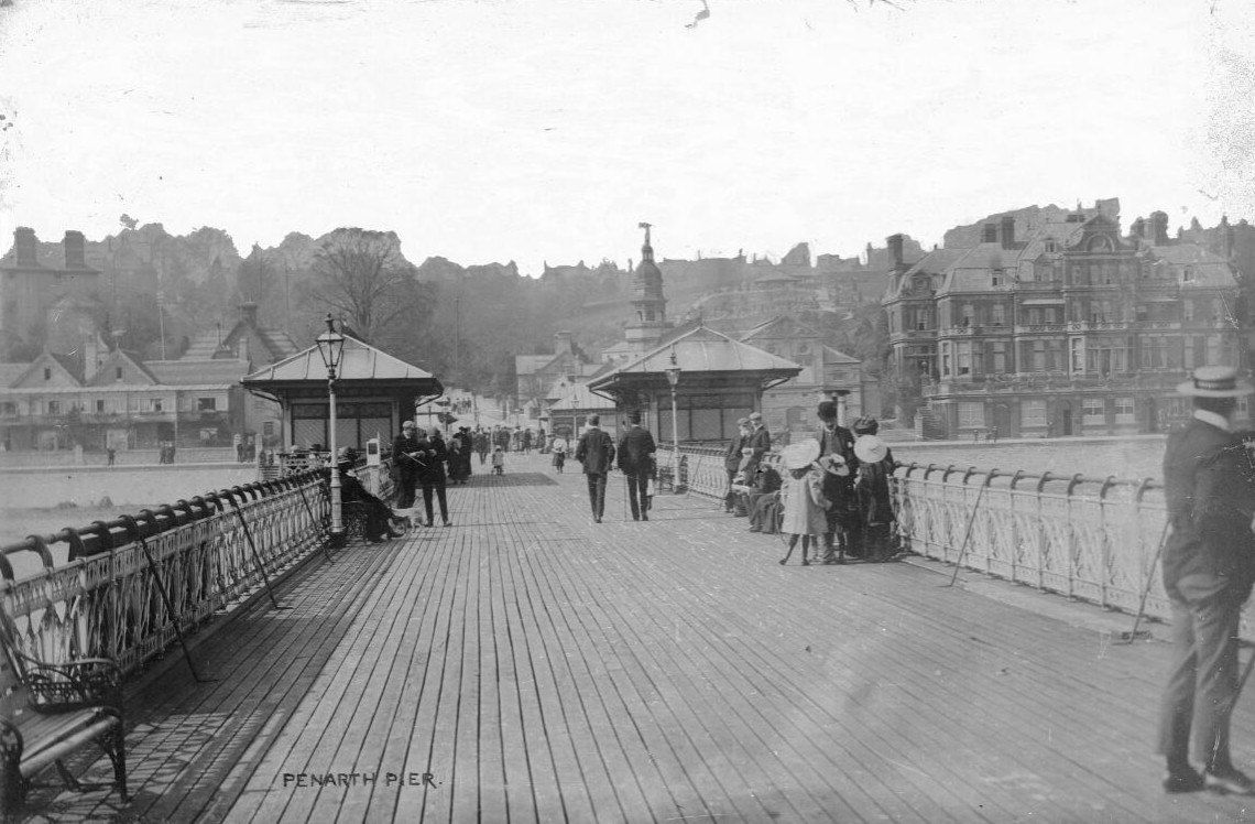 Historic close view of Penarth Pier around 1905