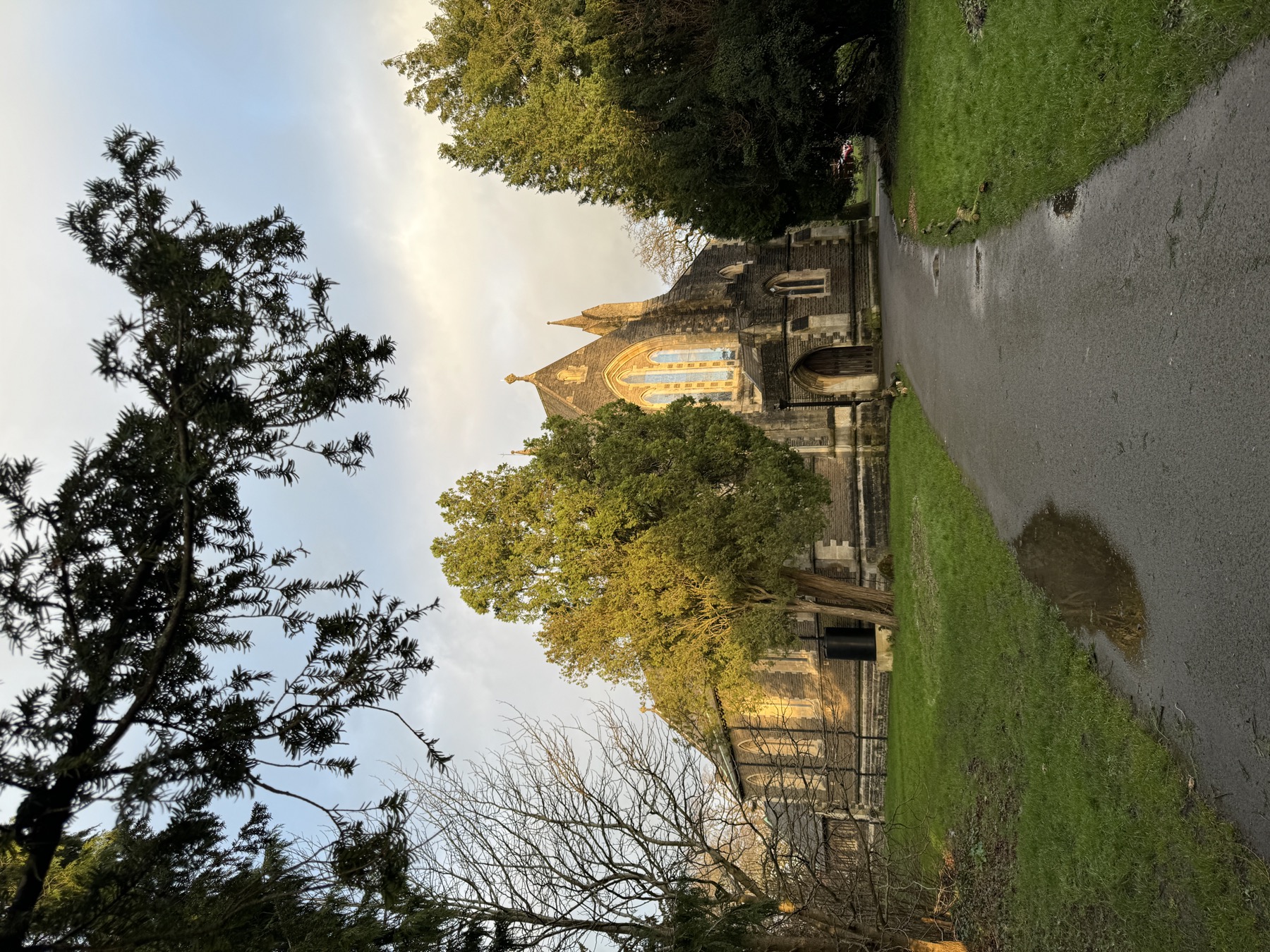 All Saints Church seen from Victoria Square in winter light